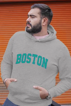 

Angemiel Wear Blue Color Boston Gray Men 'S Hooded Sweatshirt