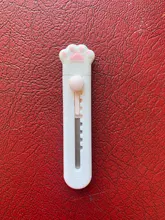 MINKYS-Mini cuchillo de bolsillo con Gato Kawaii, utensilio de utilidad artística, caja Express, cortador de papel, hoja rellenable para envolver, papelería