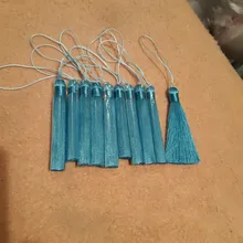 10 Uds. De accesorios para colgantes de cepillo de flecos para pendientes DIY, fabricación de joyas, borla de satén de seda de 8cm, proveedor de accesorios para Artesanías hechas a mano