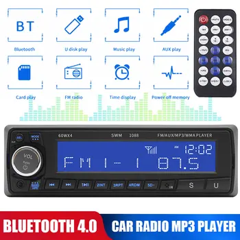 

55W Car MP3 Player Stereo Bluetooth FM Radios TF USB 2.0 Remote Control Phone Charger Audio Radio Module Multimedia 1 Din 12V