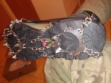 18 dientes hielo nieve crampones antideslizante escalada pinza zapato cubre Spike zapatos de acero inoxidable nieve antideslizante de la cubierta del zapato Crampon