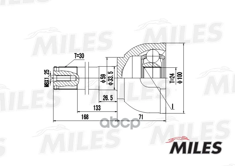 Шрус Toyota Land Cruiser 4.2/4.5 98- Нар. Miles Ga20486 Miles арт. GA20486