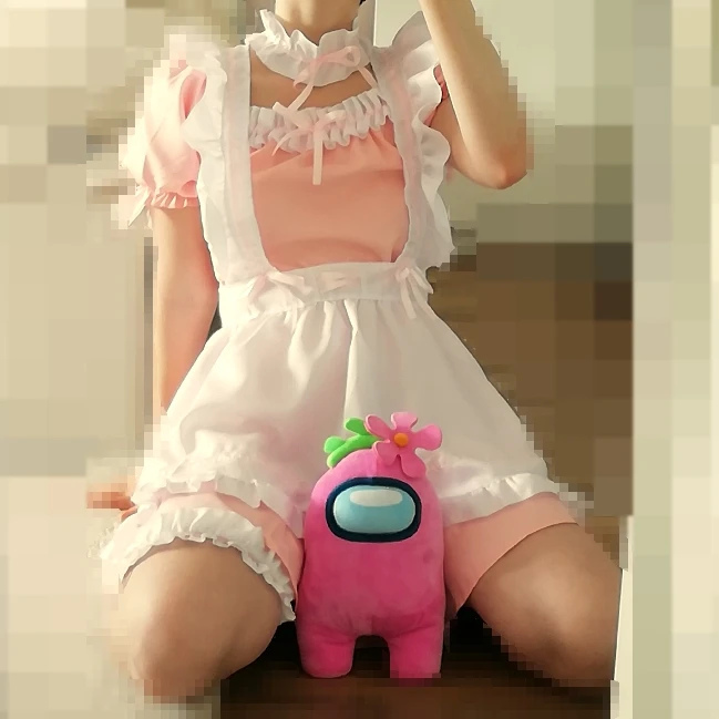 Bonito conjunto de vestido de traje de animación Lolita Maid