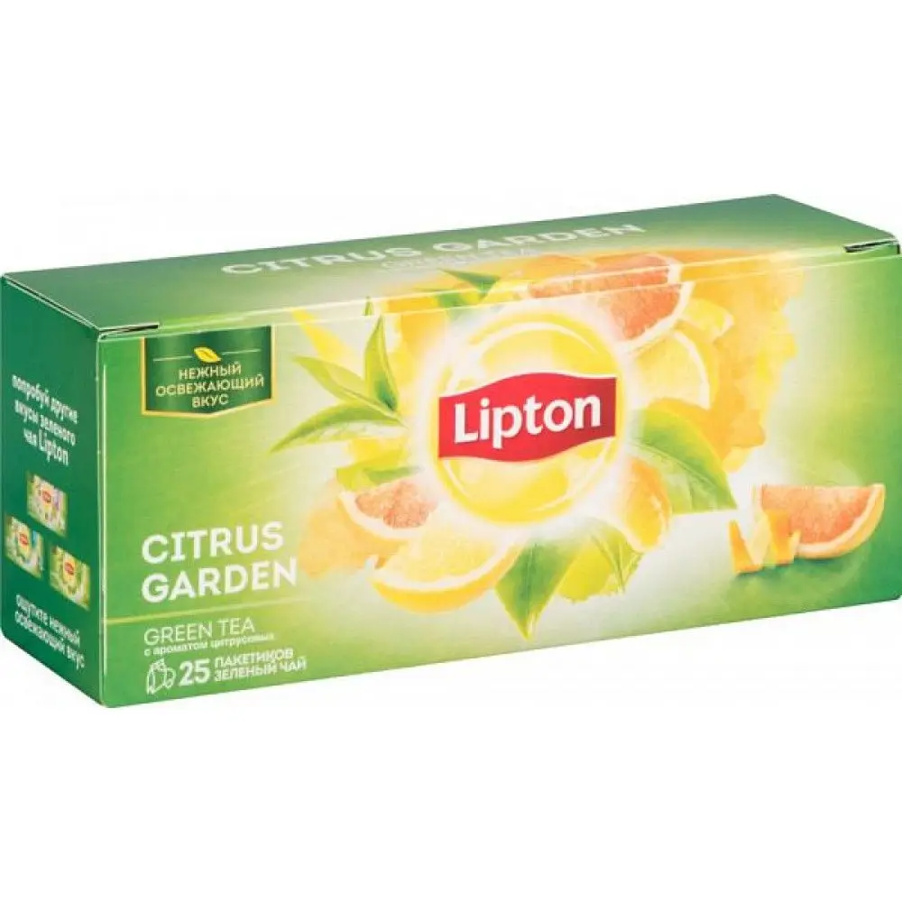 Зеленый чай Lipton Солнечная Легкость цитрус и апельсиновые корочки в пакетиках 25