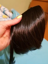 Leeons-extensiones de pelo sintético con flequillo Natural, accesorio capilar con flequillo Natural, color marrón claro, negro, colores puros, 6