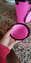 Dog 2 in 1 Bottle Pet Feeder Dog Water Bottle Collapsible Folding Bowl Travel Outdoor