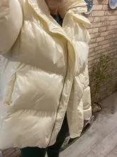 Womens Puffer Jacket Parkas Hooded-Coat Outwear Harajuku Korean-Fashion Winter