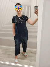 Patchwork Jeans Overalls Denim Trousers Floral-Printed Max Lulu Female Women Ladies Pantalons