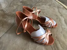 DIPLIP-zapatos de baile latino con tacón alto para mujer, calzado de baile Tango de fondo suave, de salón de Salsa, 5 / 7cm