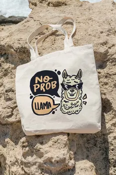 

Angemiel Bag No Prob Llama Shopping Beach Tote Bag