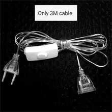 Aliexpress - 3M EU Power Extension Cable Plug Transparent Standard Power Extension Cord For Home Holiday Led String Light Christmas Lights