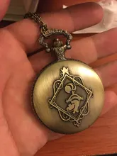 Relojes de bolsillo de cuarzo de bronce con temática de Alicia en el país de las Maravillas, Retro, regalo para el abuelo, novedad de 2019