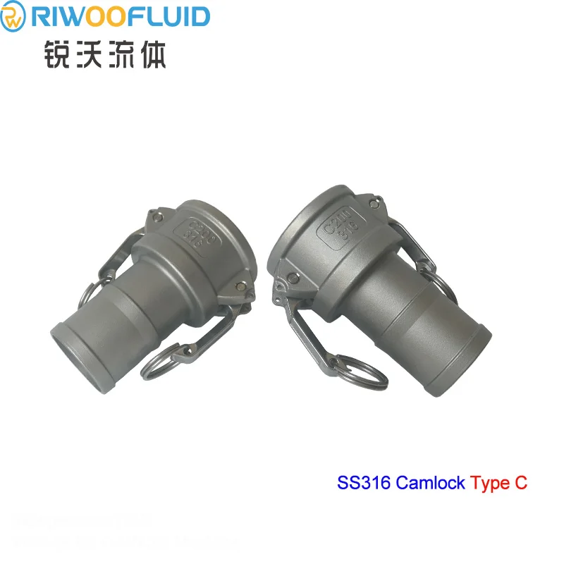 

RIWOOFLUID Ss316 3/4 Inch C Type Hose Shank Camlock and Groove Couplings
