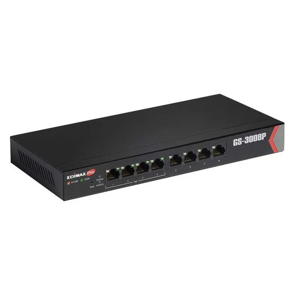 Настольный коммутатор Edimax GS-3008P LAN 10/100 черный(8 портов