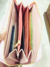 Carteras geométricas de lujo para mujer, monederos de cuero con cremallera, diseño de borla, billetera larga, monedero, tarjetero