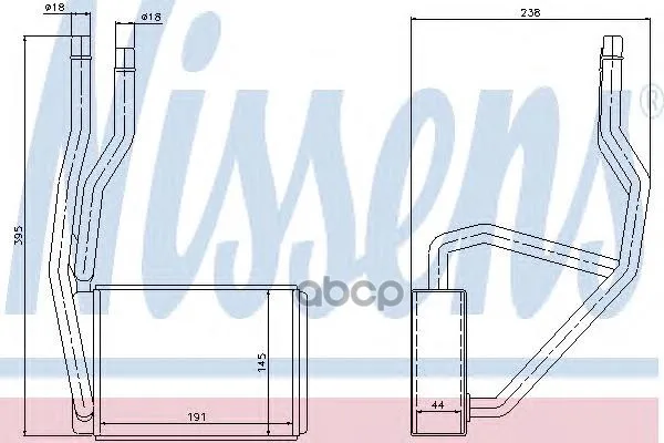 Радиатор Отопителя Ford Fiesta/Fusion 1.25-1.6/1.4d/1.6d 01- Nissens 71765 Nissens арт. 71765