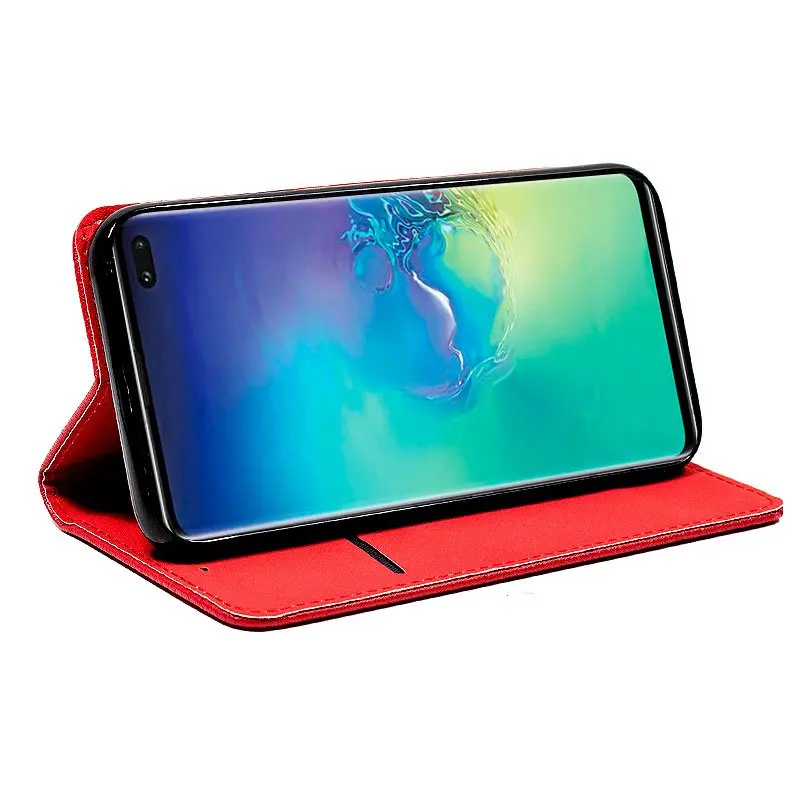 Чехол с откидной крышкой samsung G975 Galaxy S10 Plus красного цвета