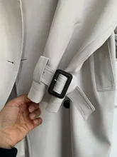 DEAT-gabardina elegante con cuello levantado y cinturón para mujer, abrigo a la moda, color Beige, liso, TU159, otoño, 2021