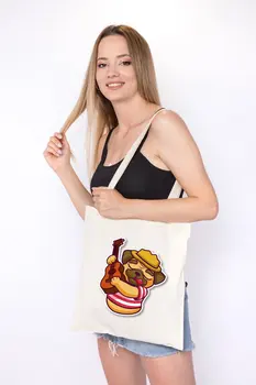 

Angemiel Bag Small Plays Guitar Pug Shopping Beach Tote Bag