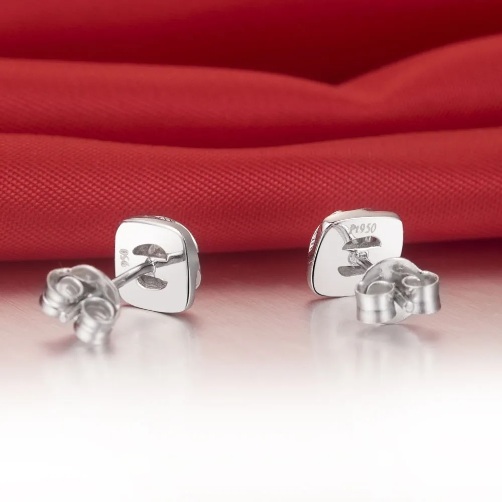Threeman 0.3ct/шт вихревой Форма Стиль Solid Gold Серьги синтетических алмазов Для женщин Серьги стержня белого золота Пасьянс ювелирные изделия
