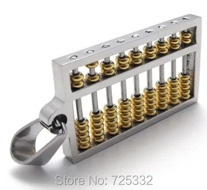 Модные украшения Нержавеющая сталь Abacus кулон мужские женские Цепочки и ожерелья, цвета: золотистый, серебристый отправить цепь Прямая
