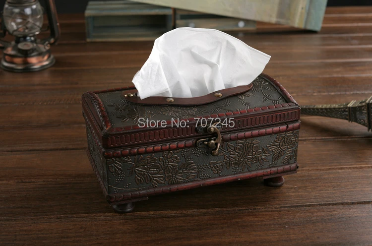 Творческий старинной деревянной коробке ткани/отель в европейском стиле с ресторан-бар/Ретро обращено бумажная коробка/ пенал