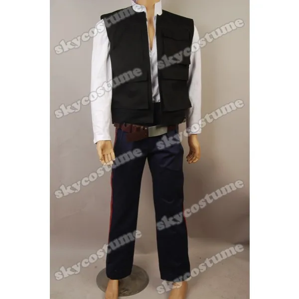 Костюм для косплея «Звездные войны», костюм для косплея Han Solo для взрослых мужчин, жилет, рубашка, брюки, полный комплект, костюмы на Хэллоуин