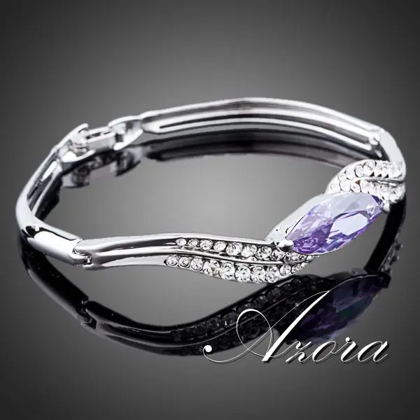 AZORA Curve Band дизайн капли воды CZ браслет TB0032