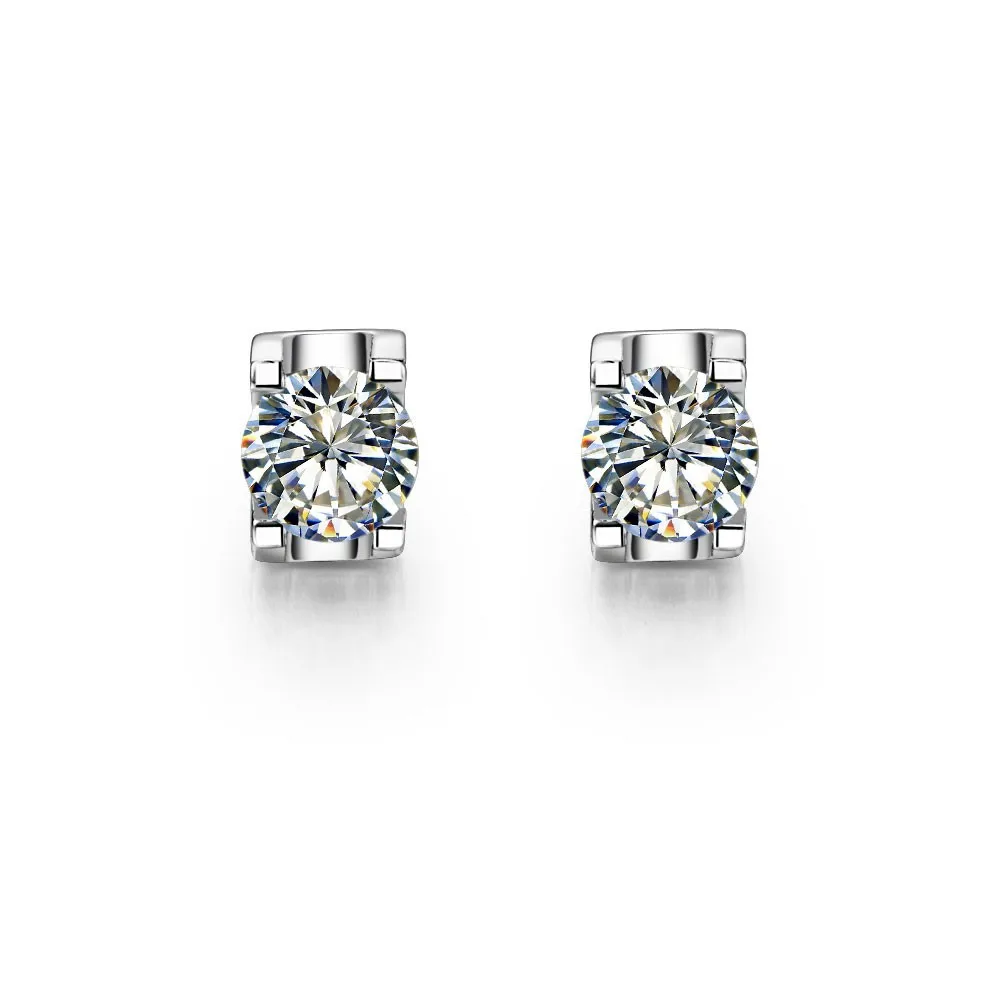 THREEMAN ювелирные изделия 0.5CT/шт Стиль оксхед Твердые серьги из белого золота синтетические бриллианты золото 585 модные серьги гвоздики Любовь ювелирные изделия
