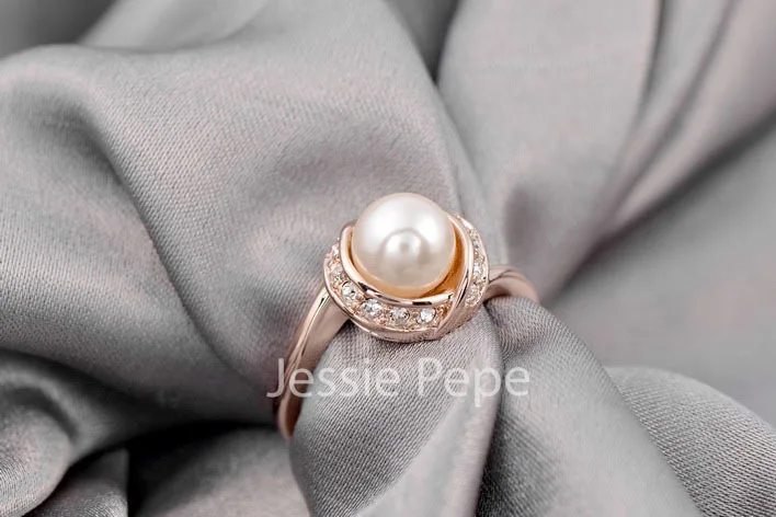 Jessie Pepe Italina кольцо с искусственным жемчугом Anel цвета розового золота вечерние ювелирные изделия высшего качества# JP93137 в 2 цветах