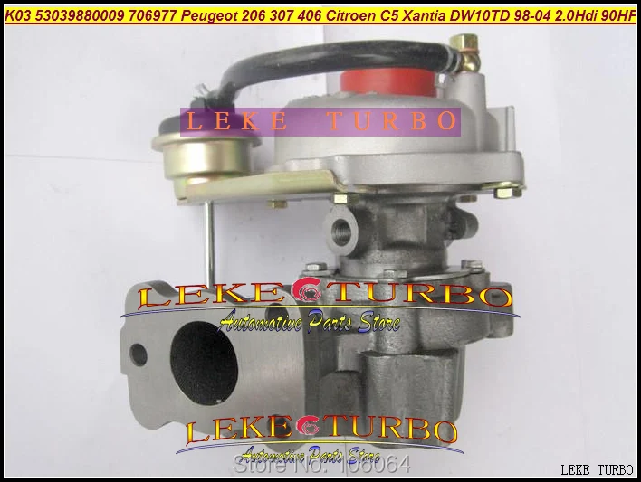 K03 53039880009 53039700009 706977-0003 Turbo Turbocharger For Peugeot 206 307 406 Citroen C5 Xantia DW10TD RHY 1998-2004 2.0L HDI 90HP (1)