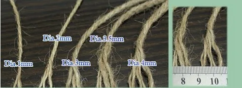 100m/roll 3 ply Natural Jute Hemp Twine Rustic String Cords Hemp rope Wrap Craft Making Decor Rope