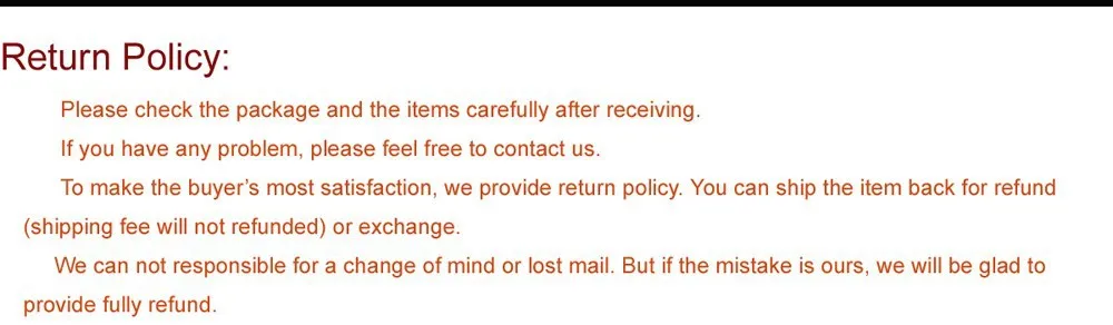 5 Return policy