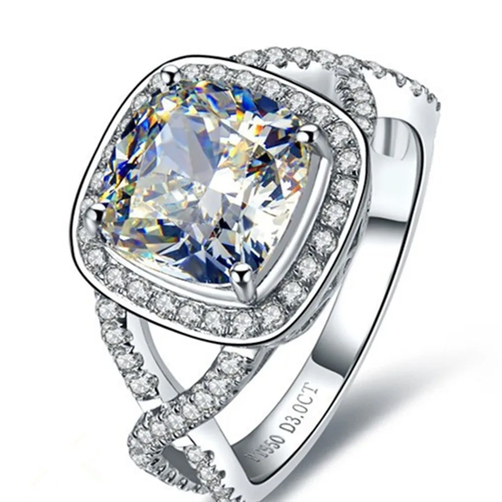 3 карат Solid золото 18 К Splendid имитировать Diamond Для женщин Юбилей Кольцо золото обслуживания Услуги все кольцо жизни