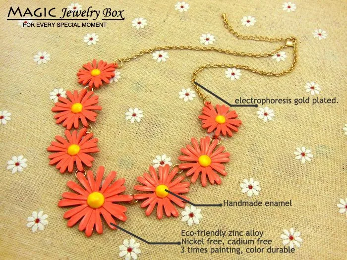 Модный летний Стиль Золотая цепь цветочное ожерелье s Collier женское роскошное Брендовое колье ожерелье ювелирные изделия ожерелья
