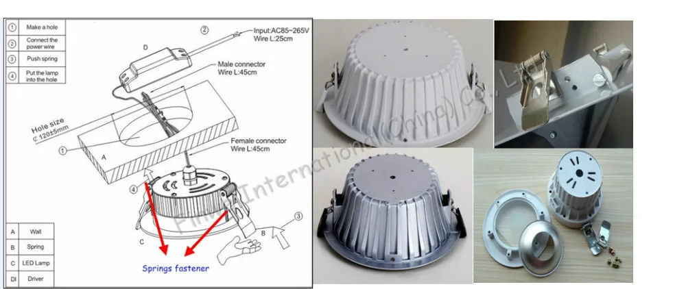 de fixação de mola Braçadeira downlight fixação