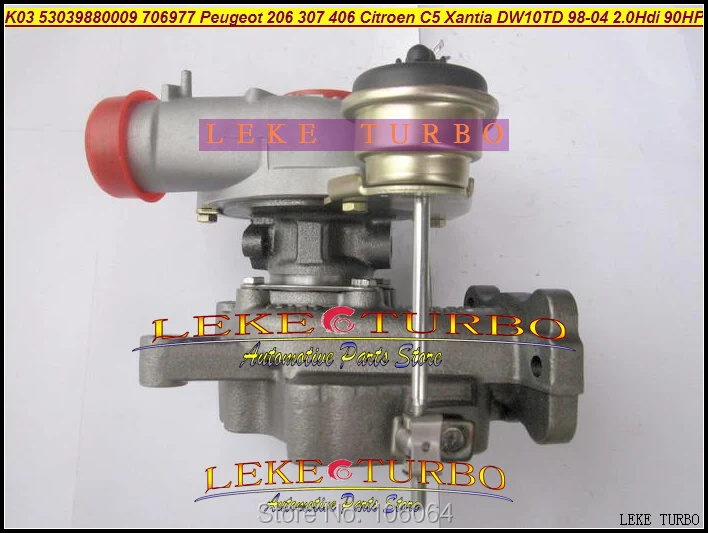 K03 53039880009 53039700009 706977-0003 Turbo Turbocharger For Peugeot 206 307 406 Citroen C5 Xantia DW10TD RHY 1998-2004 2.0L HDI 90HP (2)
