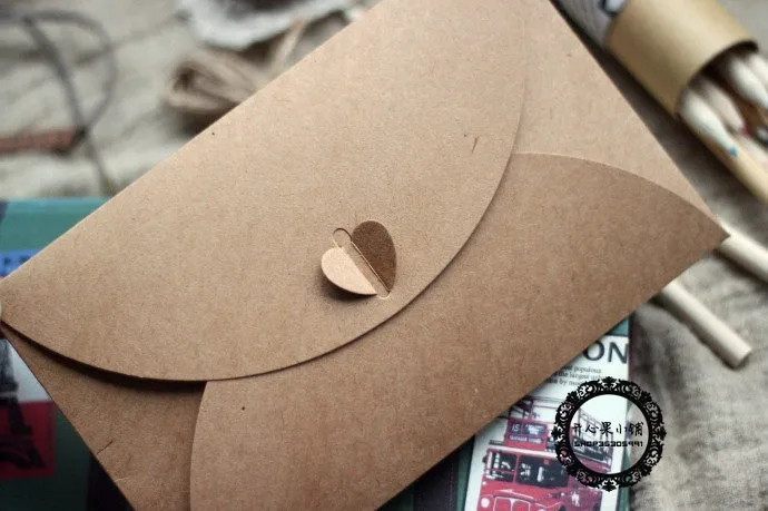 Бесплатная доставка/Винтаж 200 г Craft Бумага любовь пряжки DIY Многофункциональный конверт 50 шт./компл./посылка Бумага/оптовая продажа