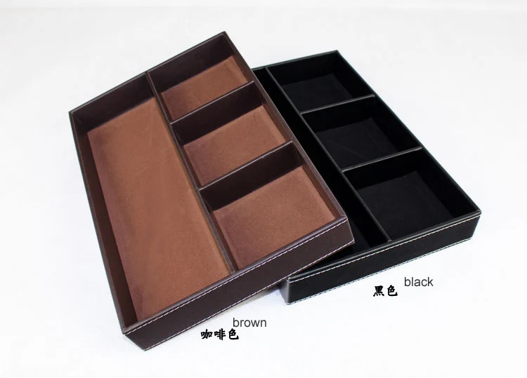 12x8 Wood Wooden Leather Desktop Office Stationery Accessories