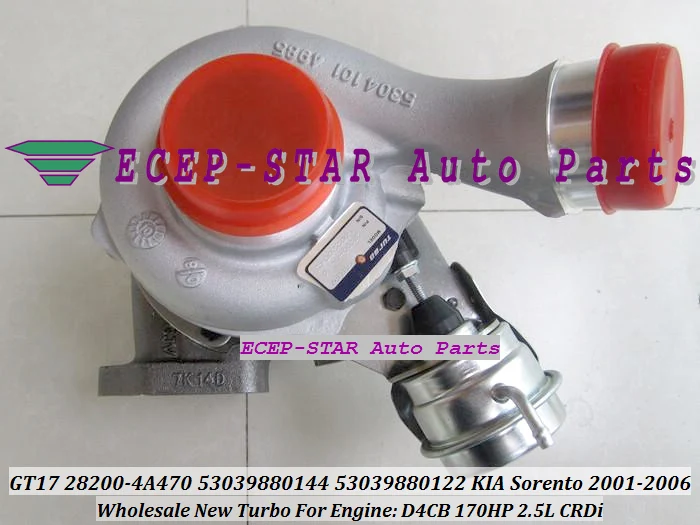 NEW GT17 28200-4A470 53039880144 53039880122 Turbo Turbine Turbocharger For Hyundai KIA Sorento 2.5L CRDi 2001-2006 D4CB 170HP