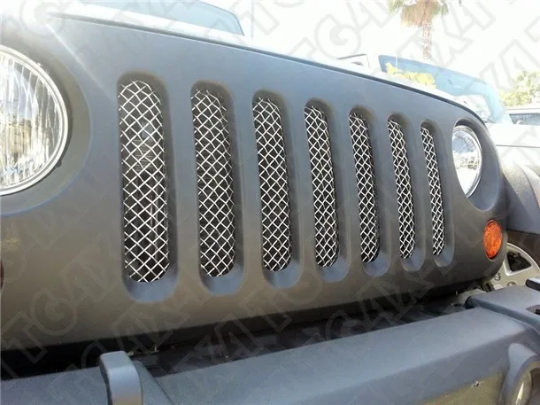 Черный экран от жуков сетка с сеткой для Jeep для Wrangler JK Нержавеющая решетка с сетчатыми вставками крышка 2007 2008 2009 2010 2011 2012 2013