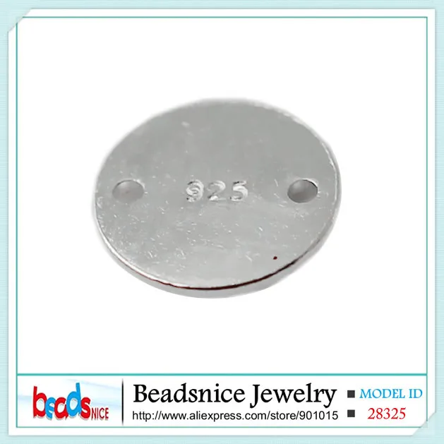 Beadsnice пустая серебряная подвеска шармы разъемы для штамповки персонализированные стерлингового серебра 925 круглый разъем для браслета ID28325