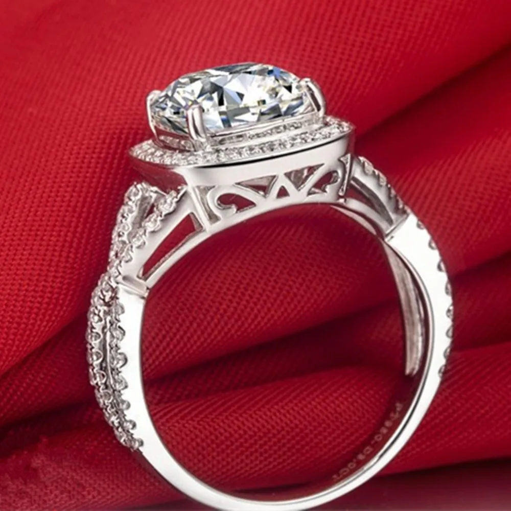 3 карат Solid золото 18 К Splendid имитировать Diamond Для женщин Юбилей Кольцо золото обслуживания Услуги все кольцо жизни