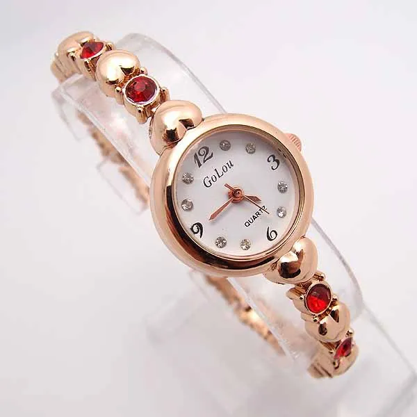 Горячая Распродажа, розовое золото, браслет в виде сердца, часы для женщин, Дамская мода, кристалл, платье, кварцевые наручные часы, Relogio Feminino GO095
