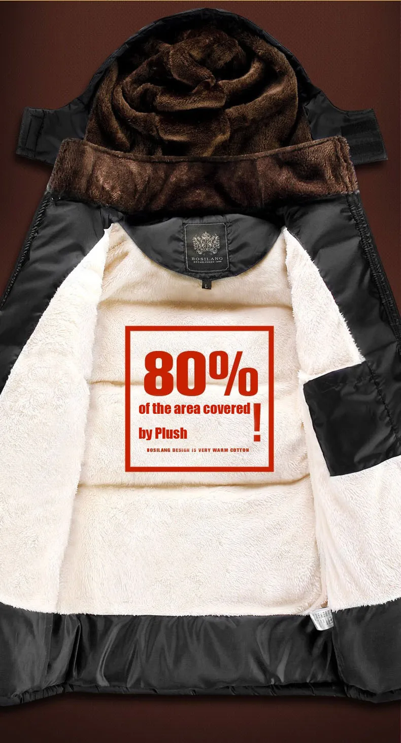 Плюс бархатная подкладка повседневные мужские пальто толстая теплая зимняя куртка мужская съемная шапка с высоким воротником Верхняя одежда парка