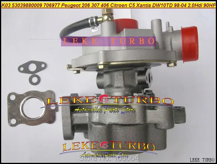 K03 53039880009 53039700009 706977-0003 Turbo Turbocharger For Peugeot 206 307 406 Citroen C5 Xantia DW10TD RHY 1998-2004 2.0L HDI 90HP (5)