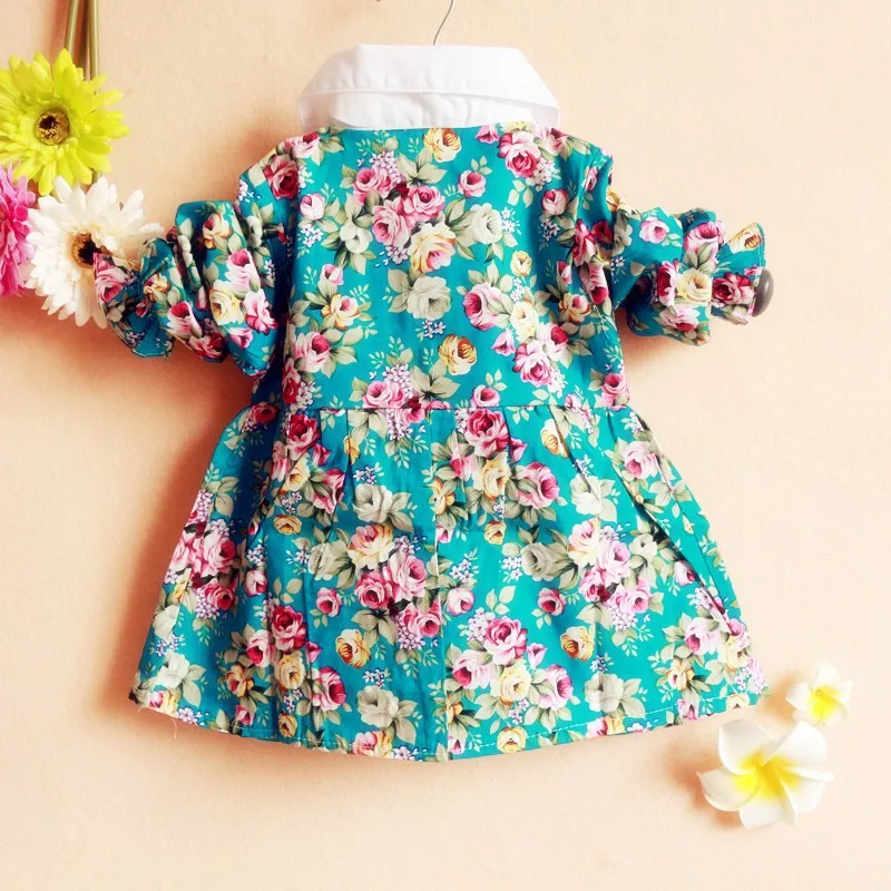 2017 весна лето dress Девочки платья, Девушка Принцесса Dress, 4 цвет 1-4Y baby dress, Бесплатная доставка