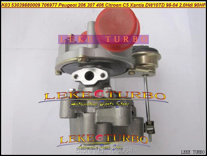 K03 53039880009 53039700009 706977-0003 Turbo Turbocharger For Peugeot 206 307 406 Citroen C5 Xantia DW10TD RHY 1998-2004 2.0L HDI 90HP (3)