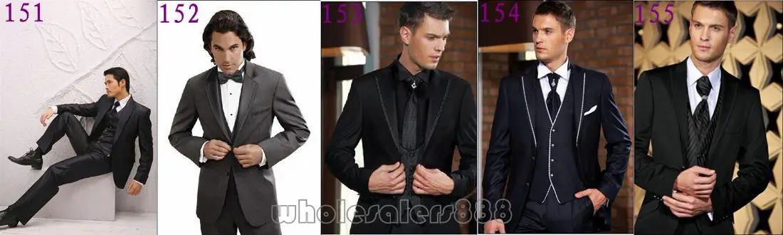 Новое поступление смокинг жениха One Button Groomsmen Пик нагрудные Свадебные/ужин Костюмы Best человек Жених(куртка+ Брюки для девочек+ галстук+ жилет) b387