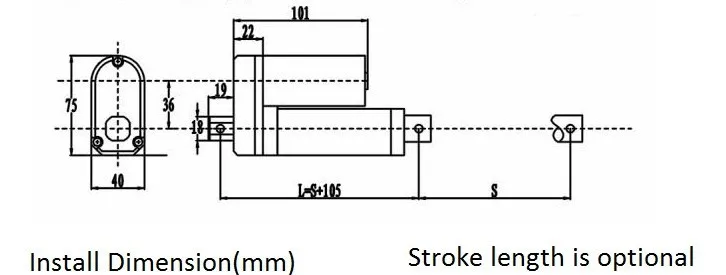 Сверхмощный 50 мм/2 дюйма Stroke900N/198 фунт нагрузки электрический 1" DC 12 В линейный привод, линейный двигатель водонепроницаемый IP65